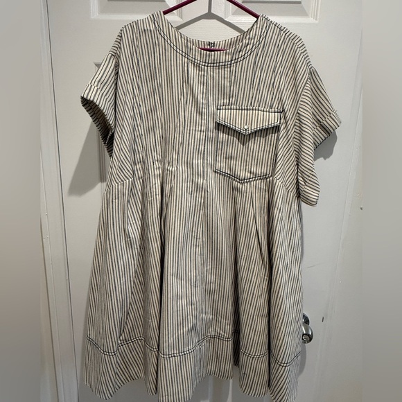 NWT Anthropologie Pilcro 2X Plus Short-Sleeve Denim Mini Swing Dress - Picture 6 of 14